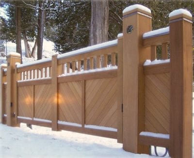 Wooden gated fencing