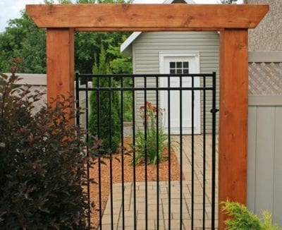Wood & iron gate with archway