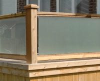 Wood railings on large deck