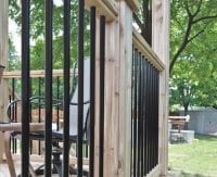Wood & iron railings on deck