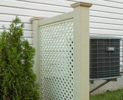 Fence with white paneling