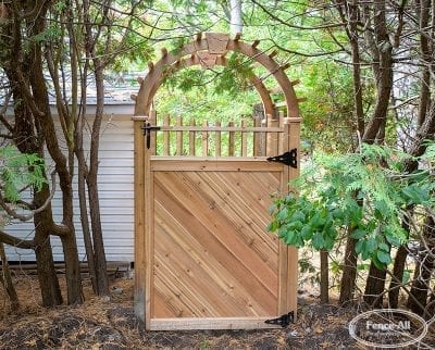 douglas w/scalloped picket gate (concave) and nantucket arbour
