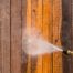 Power washing wood fence