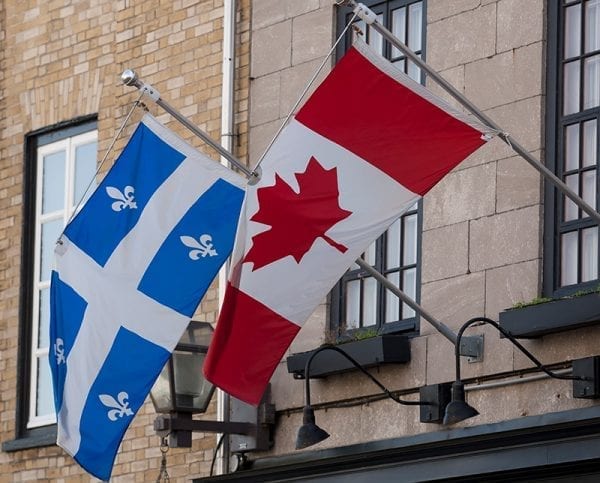 canada/quebec flags