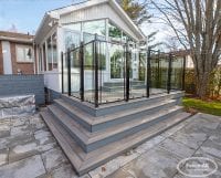 glass on iron railing