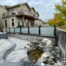 frosted glass on sleek aluminum railing
