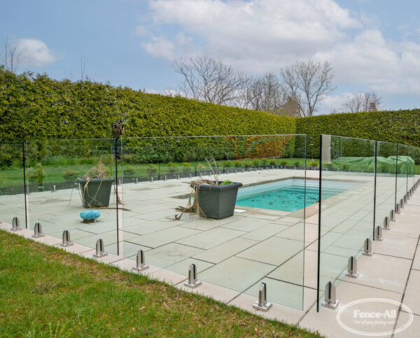 pure glass railing w/stainless feet
