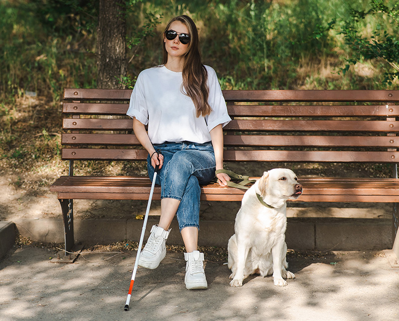 visually impaired lady