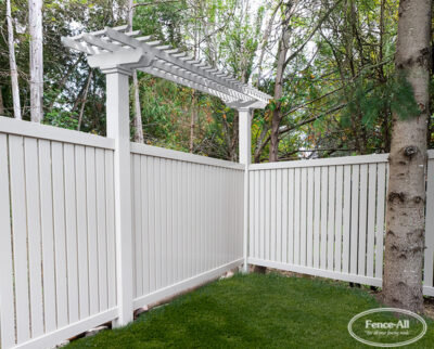 vinyl pergola on bel air fence